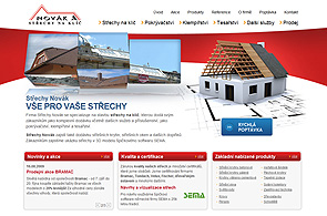 Screenshot of presentation Střechy Novák