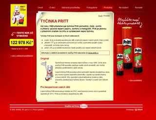 Náhled podstránky Pritt pro sport